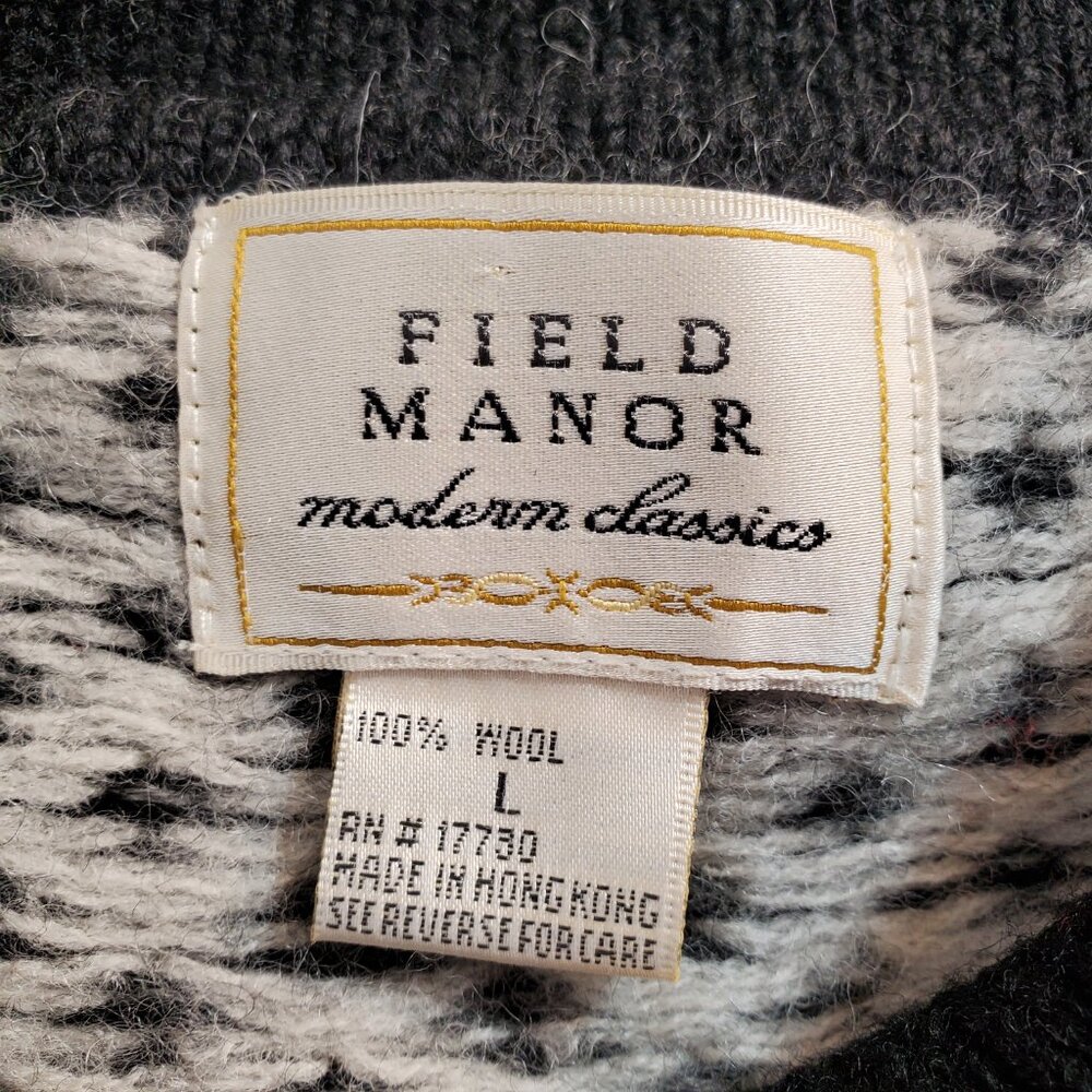 Field Manor 100% Wool Button Up Cardigan Sweater Women's Size Large - Picture 7 of 11